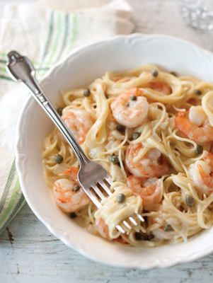 Lemony Shrimp and Caper Pasta