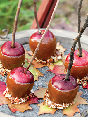 Pecan-Coated Caramel Apples