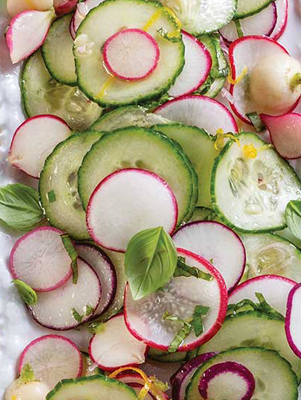 Radish and Cucumber Salad with Basil