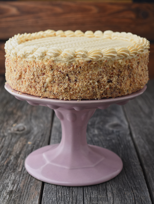 Tennessee Banana-Black Walnut Cake With Caramel Frosting