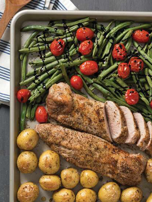 Sheet Pan Pork, Potatoes, and Vegetables Thumbnail