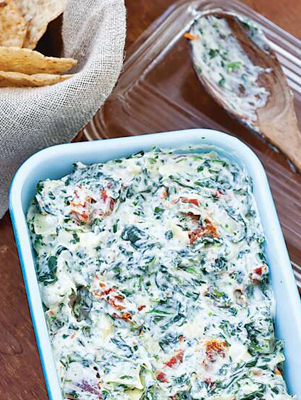Sun-Dried Tomato, Artichoke, and Spinach Dip Thumbnail