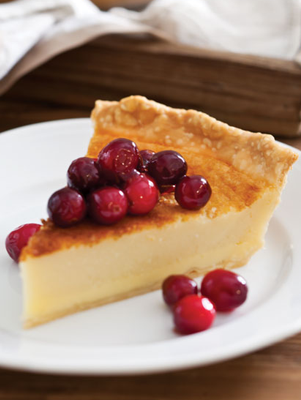 Buttermilk Pie with Glazed Cranberries Thumbnail