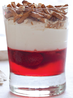Lighter Strawberry-Pretzel Salad Thumbnail